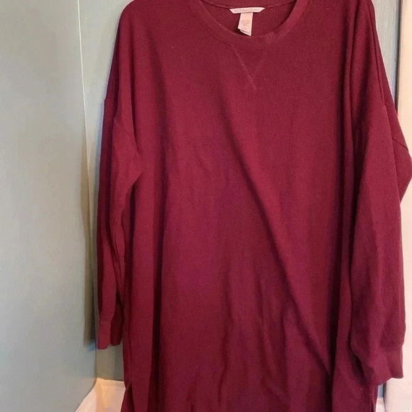 Victoria secret sleep shirt - burgundy - size large - Picture 3 of 7